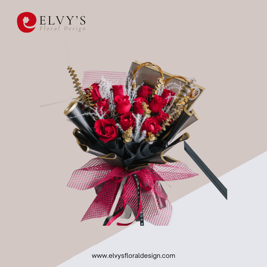 Cerise – Red Holland Rose Bouquet | Elvy's Floral Design