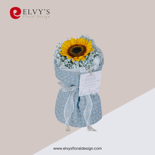 Sun Burst – Single Sunflower Bouquet | Elvy's Floral Design