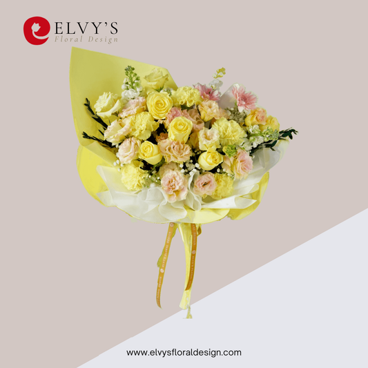 Lumiere – Yellow Rose & Lisianthus Bouquet | Elvy's Floral Design