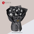 Nightfall – Black & Silver Rose Bouquet | Elvy's Floral Design