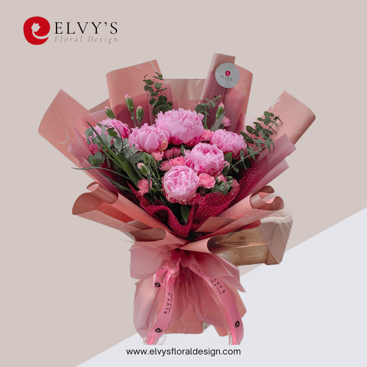 Pink Princess – Peony & Carnation Bouquet | Elvy's Floral Design