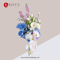 Windy Blue – Orchid, Rose & Tulip Vase Arrangement - Elvy's Floral Design