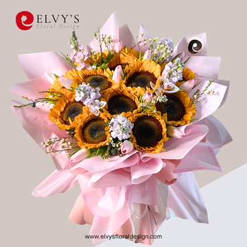Quinn – Sunflower & Tulip Signature Bouquet