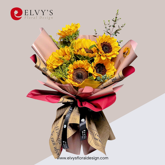 Floral Sunshine – Sunflower Bouquet - Elvy's Floral Design