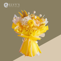 Got the Giggles – Yellow Preserved Rose & Craspedia Bouquet - Elvy's Floral Design