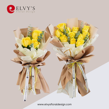 Inner Glow – Yellow Holland Rose Bouquet