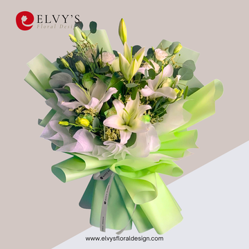 Meadow Green – Rose & Lily Bouquet
