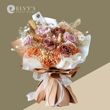 Raspberry Glazed – Grand Preserved Flower Bouquet - Elvy's Floral Design