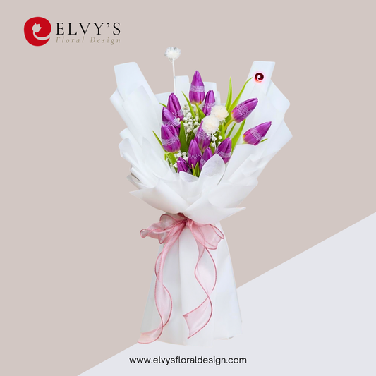 Purple Phantom – Purple Tulip Bouquet - Elvy's Floral Design