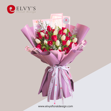 Ballade Dream – Tulip & Philippine Rose Bouquet - Elvy's Floral Design