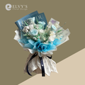 Jordy Blue – Blue Preserved Rose & Hydrangea Bouquet - Elvy's Floral Design