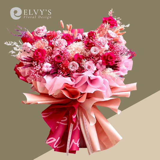 Candy Pink – Preserved Rose Bouquet - Elvy's Floral Design