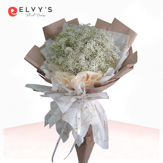Gypsophila Flower in Cone Style | Elvy's Floral Design