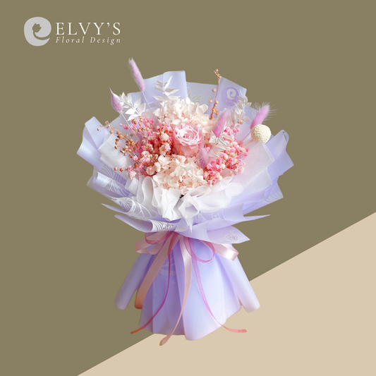 Petite Dried Flower Bouquet – Honey Ally, Blushing Baby & Mocha - Elvy's Floral Design