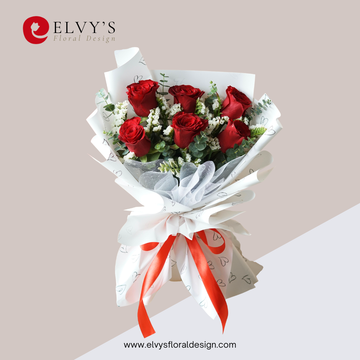Scarlet – Red Holland Rose Bouquet