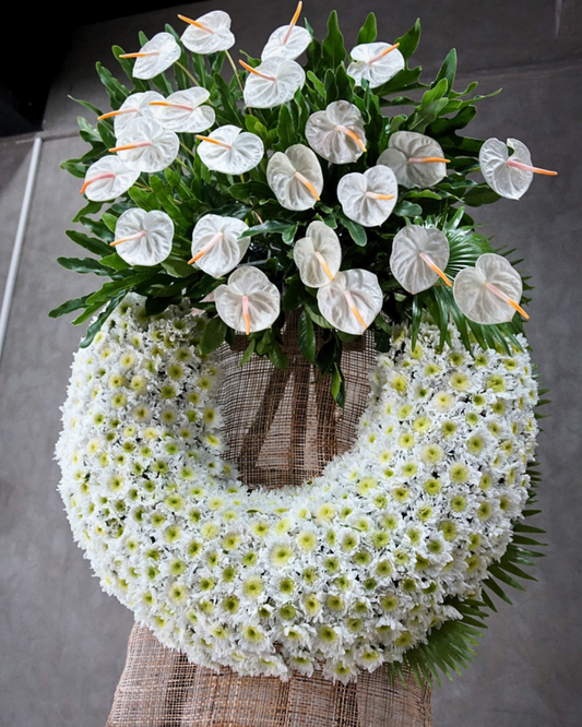 Sentire's Soulful Blossoms – 5ft Three-Layer Sympathy Standee - Elvy's Floral Design