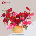 Sugarcoated – Red Rose, Carnation & Daisy Gift Basket - Elvy's Floral Design