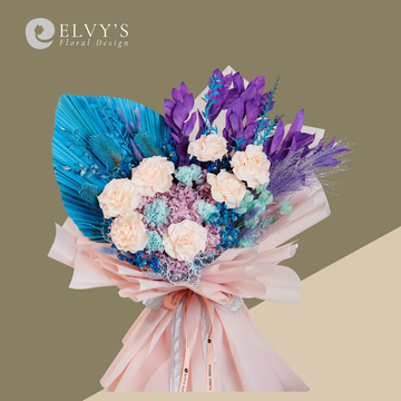 Queeny – Preserved Rose & Carnation Bouquet - Elvy's Floral Design