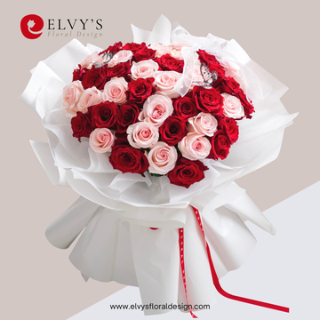 Velvet Blush – 48 Ecuadorian Rose Bouquet