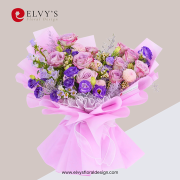 Noble Purple – Purple Rose & Lisianthus Bouquet
