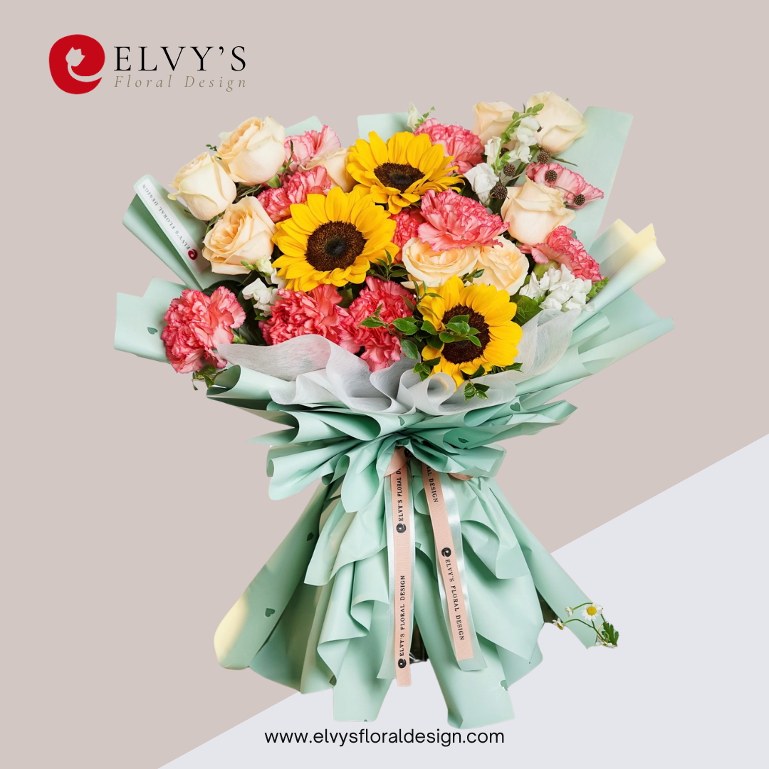 Summer's Radiance – Sunflower & Mixed Bouquet - Elvy's Floral Design