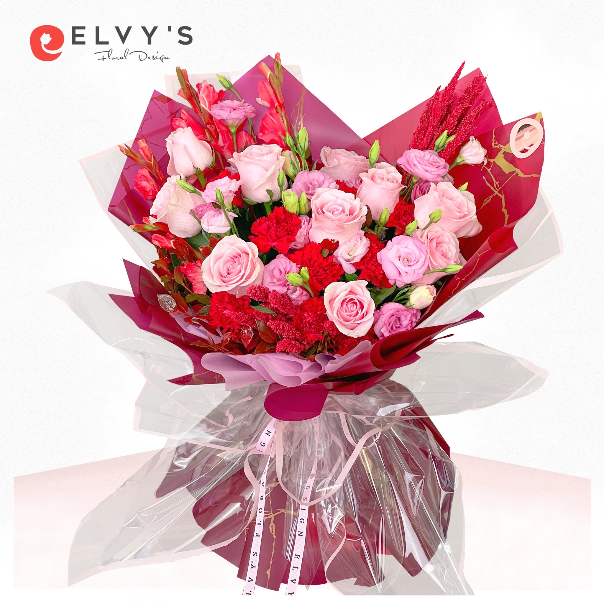 Elegance of Red and Pink Flowers | Elvy's Floral Design