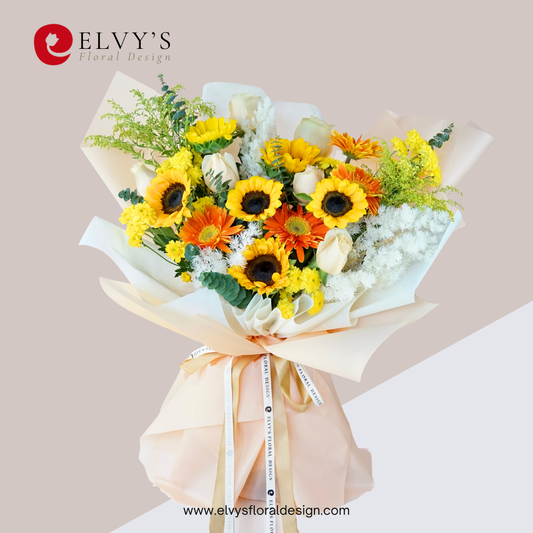 Solina – Sunflower Signature Bouquet - Elvy's Floral Design