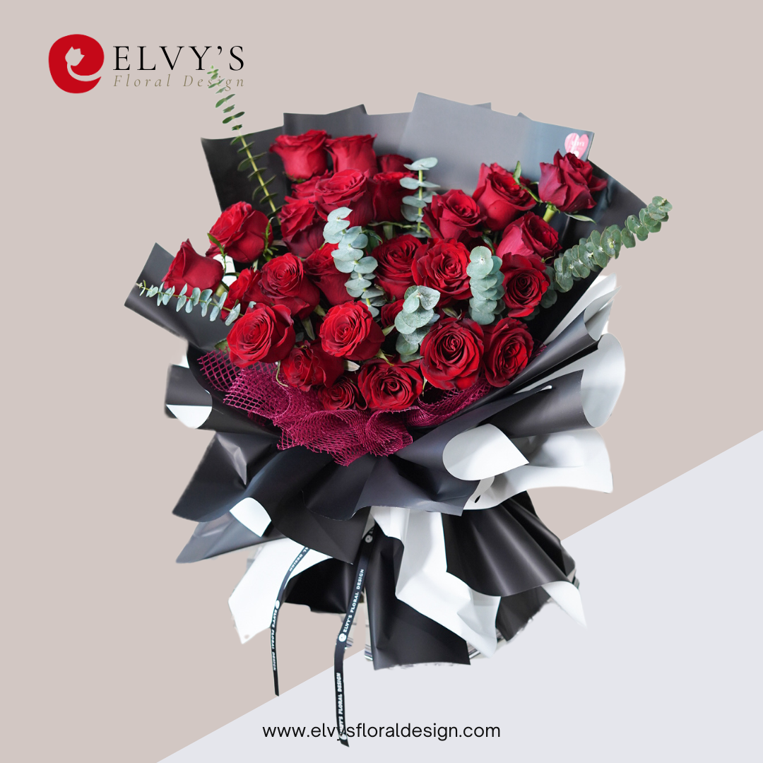 Celine – 36 Red Holland Rose Bouquet - Elvy's Floral Design