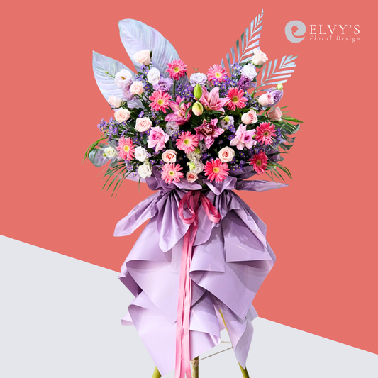 Lavender Grace – Lavender & Pink Grand Opening Flower Stand - Elvy's Floral Design