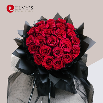 Red Jolie – 24 Red Ecuadorian Rose Bouquet