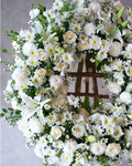 Solemn Tribute – Sympathy Wreath Standee - Elvy's Floral Design