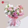 Mary Rose – Peony & Eustoma Signature Bouquet - Elvy's Floral Design