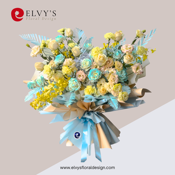 Sea and Space – Premium Rose & Orchid Bouquet
