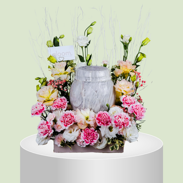 Recollection of Life – Pink Carnation & Lisianthus Sympathy Arrangement