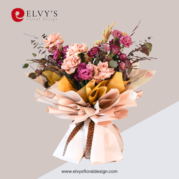 Light Academia – Rose & Carnation Bouquet