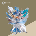 Cadet Blue – Preserved Flower & Wood Rose Bouquet - Elvy's Floral Design