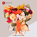 Coral Blaze – Rose, Gerbera & Carnation Bouquet - Elvy's Floral Design