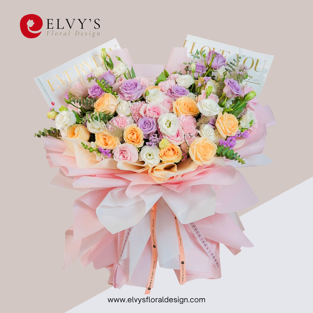 Sweet Surrender – Premium Rose & Lisianthus Bouquet - Elvy's Floral Design