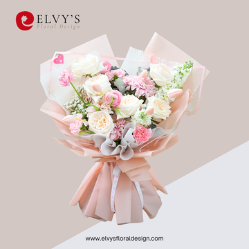 Sweetzel – Ranunculus & Ecuadorian Rose Bouquet - Elvy's Floral Design