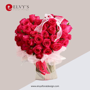 Grand Amour – Heart-Shaped 48-Rose Arrangement
