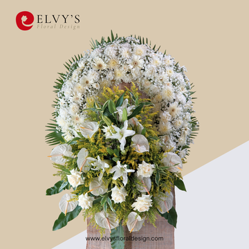 Grand White – Large White Funeral Wreath