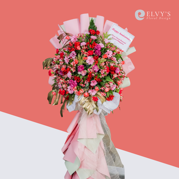 Pink Grande – 6ft Congratulatory Flower Stand