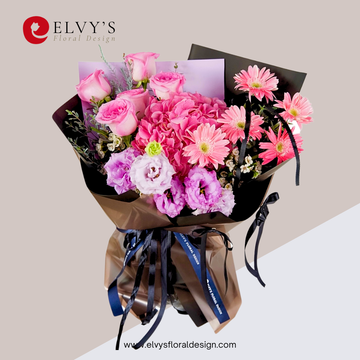Lilas Privé – Pink Rose & Lilac Lisianthus Bouquet