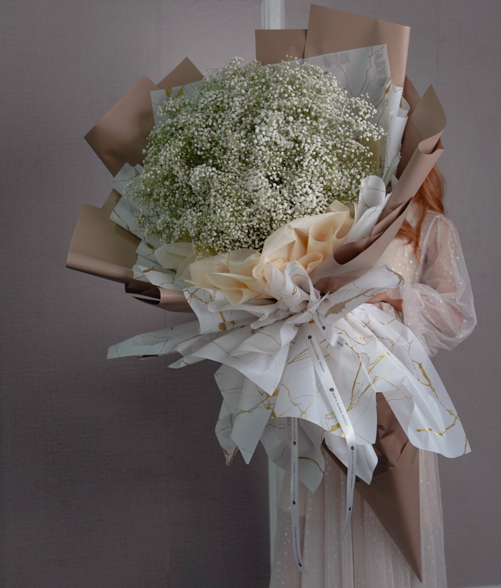 Gypsophila Flower in Cone Style | Elvy's Floral Design