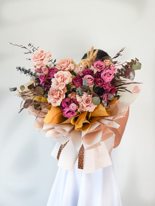 Light Academia – Rose & Carnation Bouquet