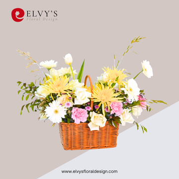 Morning Light – Spider Mum & Korean Rose Basket