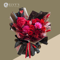 Berry – Preserved Rose & Wood Flower Bouquet - Elvy's Floral Design