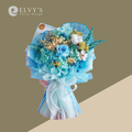 Delft Blue – Preserved Rose & Hydrangea Bouquet - Elvy's Floral Design