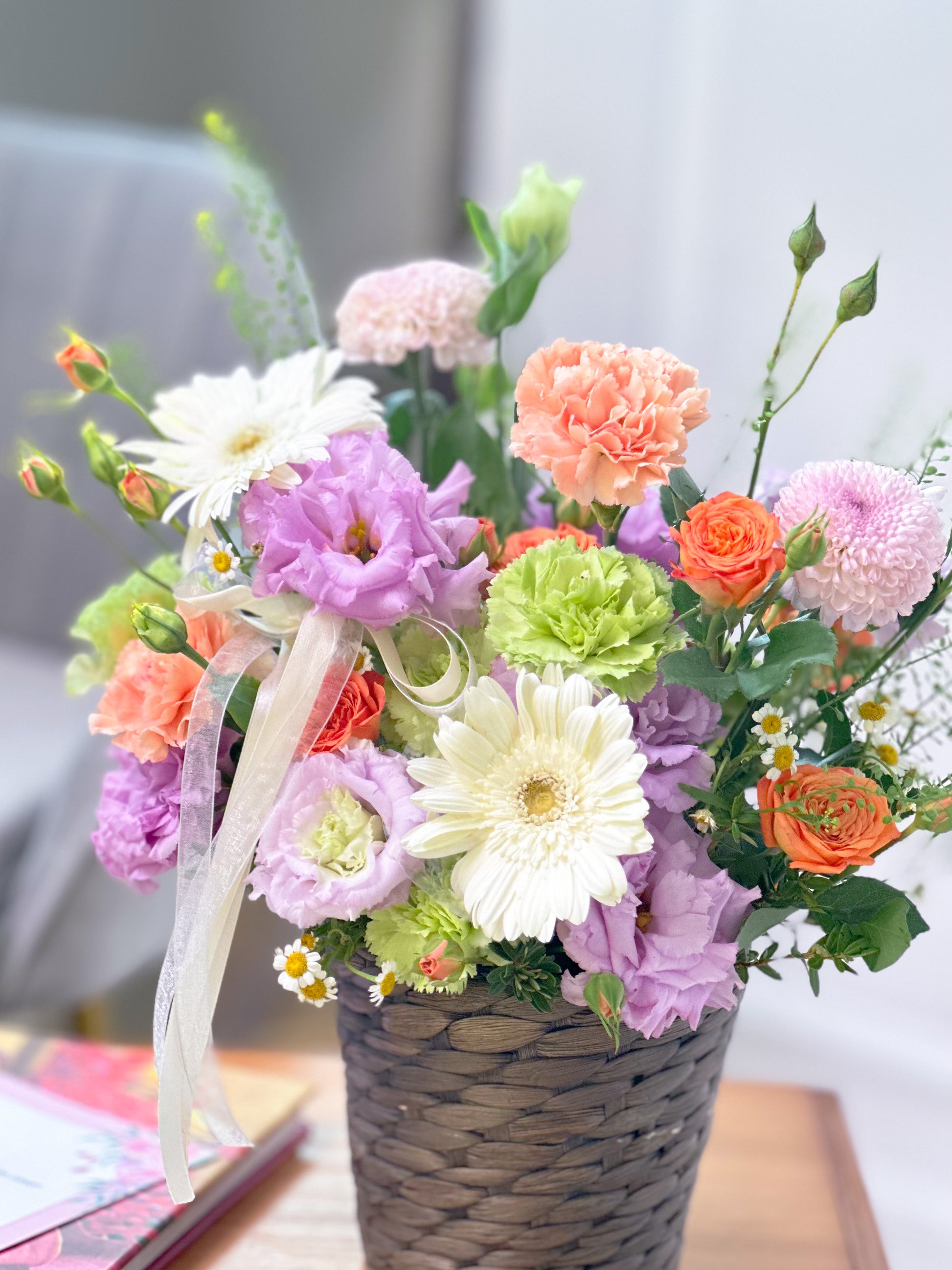Spray arrangement in Basket | Elvy's Floral Design