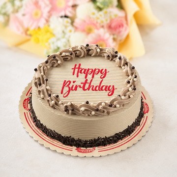 Mocha Dedication Cake - Elvy's Floral Design